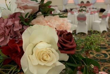 Bouquet of flowers in wedding reception